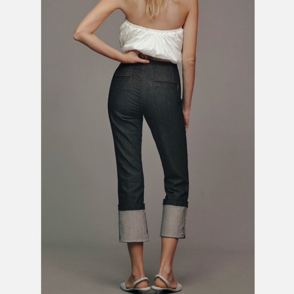 Maeve Dark Indigo Cropped Cuffed Jeans - Picture 7 of 12